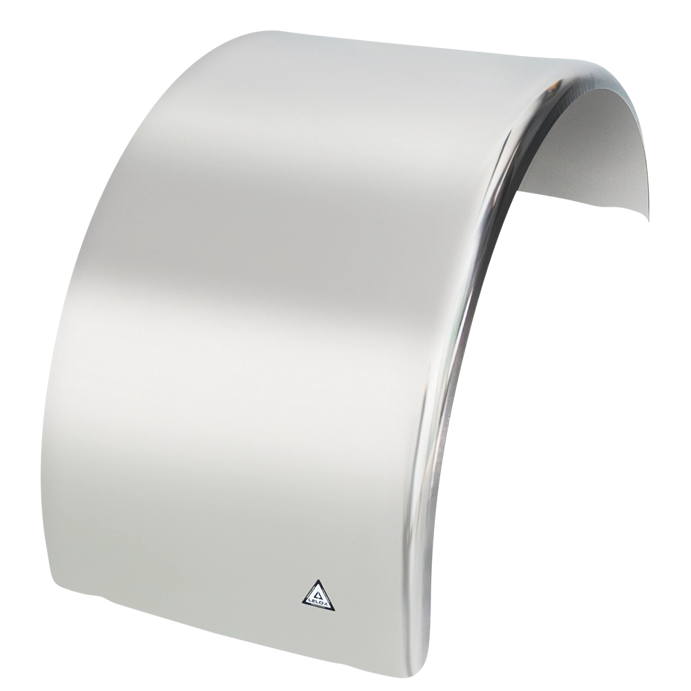 Stainless Steel Single Mudguard Curved Edge No Grooves Extra Long (100mm each side)